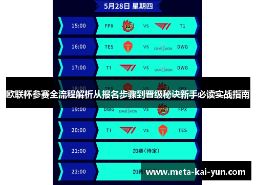 欧联杯参赛全流程解析从报名步骤到晋级秘诀新手必读实战指南 欧联杯参赛全流程解析从报名步骤到晋级秘诀新手必读实战指南